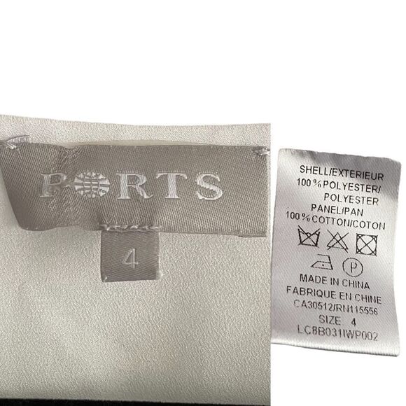 PORTS Crew Neck Long Sleeve Blouse Cream White 4 - Picture 6 of 6